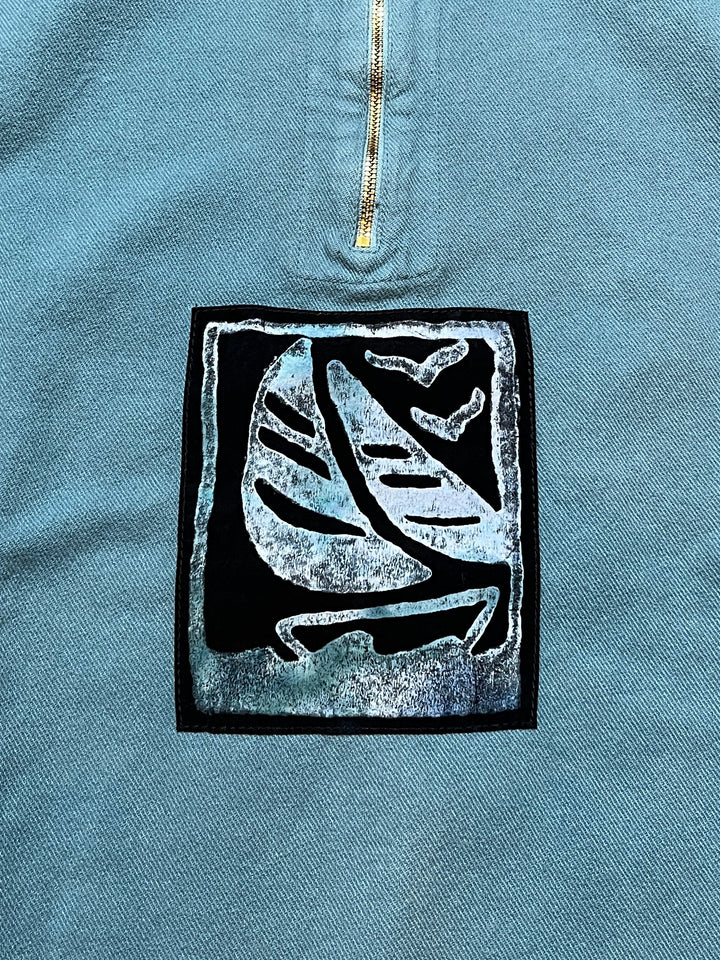 1990s USA made abstract art half zip sweatshirt