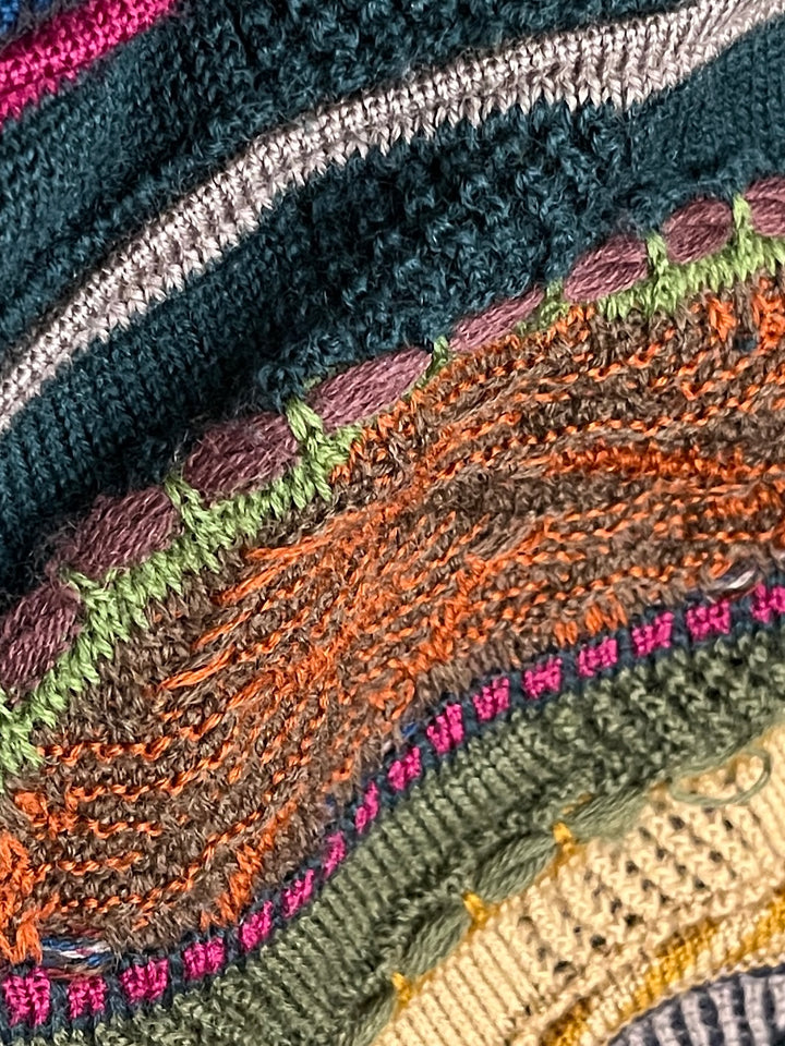 1990s "COOGI" abstract 3D knit cardigan