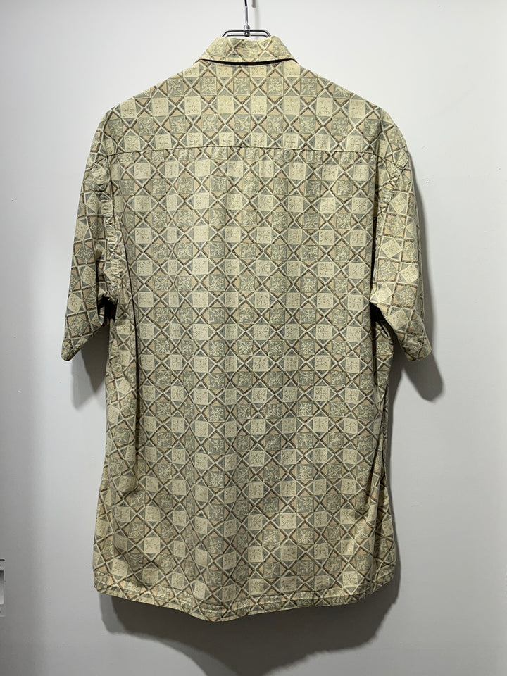 1990s "pierre cardin" geometric pattern s/s shirt