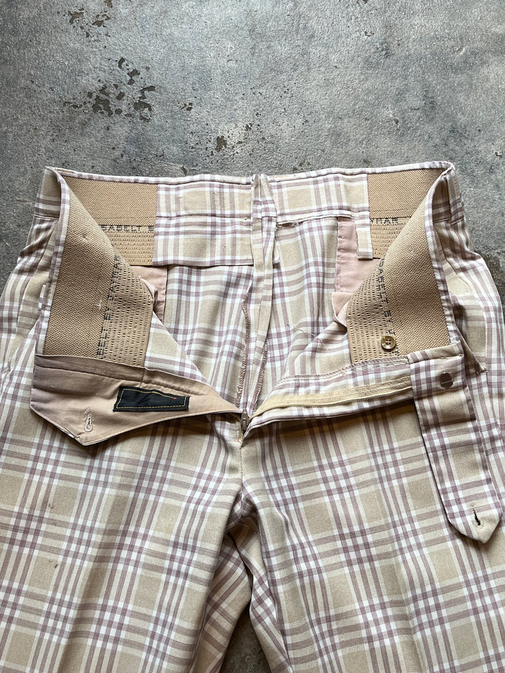 1970s checkered flare slacks