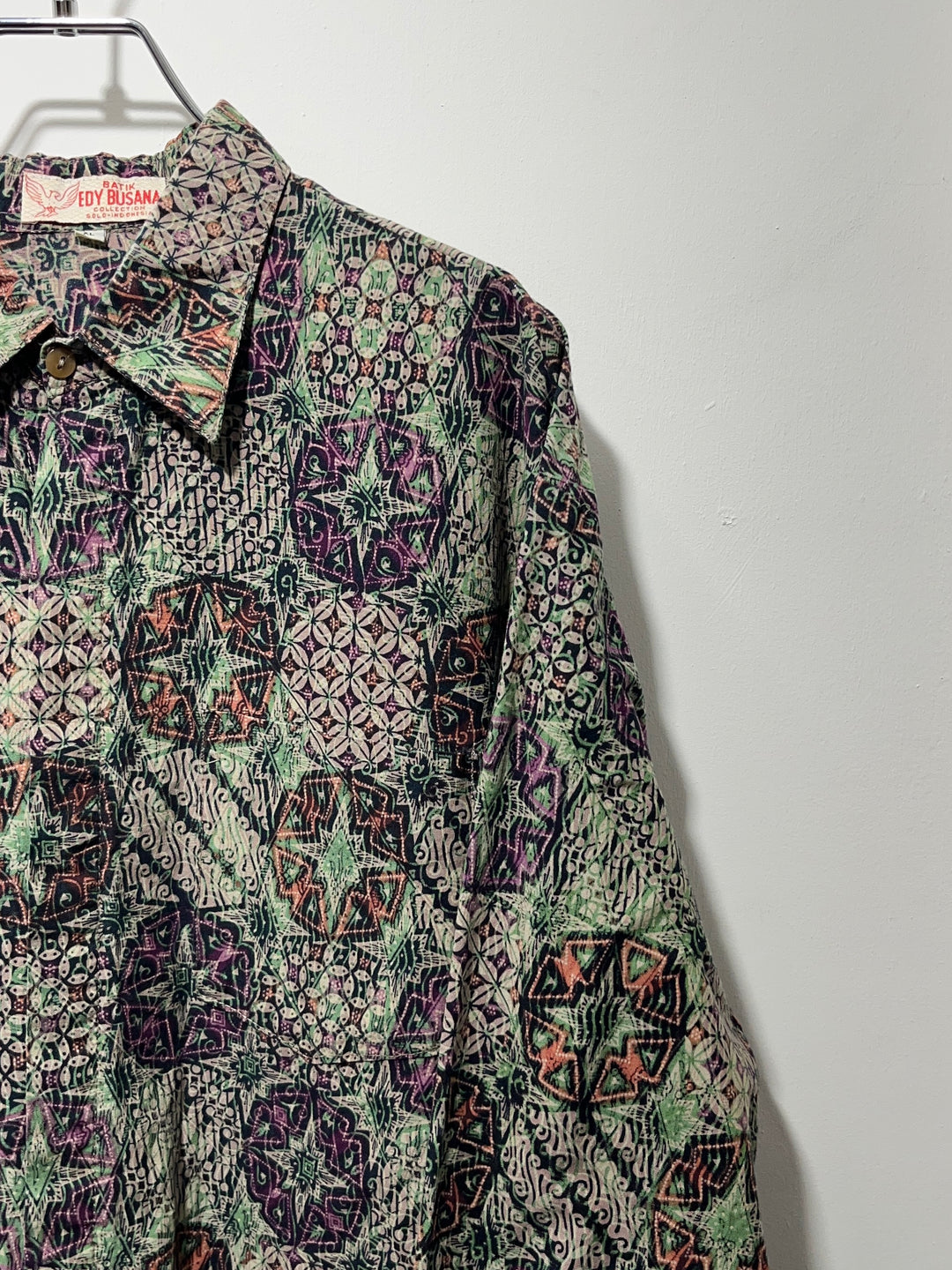 1980s batik pattern shirt
