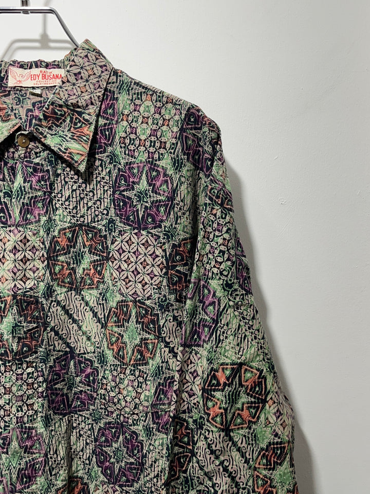 1980s batik pattern shirt