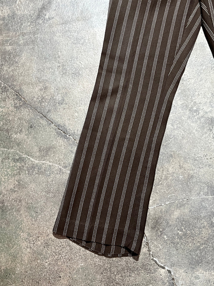 1970s brown stripe pattern slacks