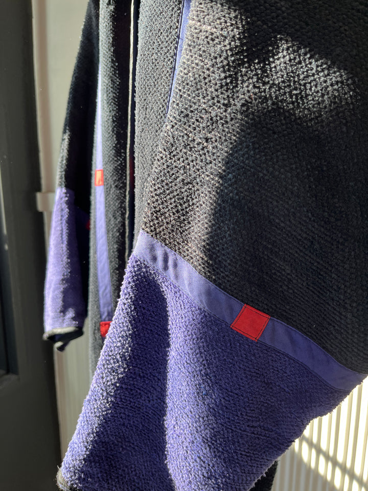 1980s FINLAND made decorative vertical stripes 
blanket cloth jacket