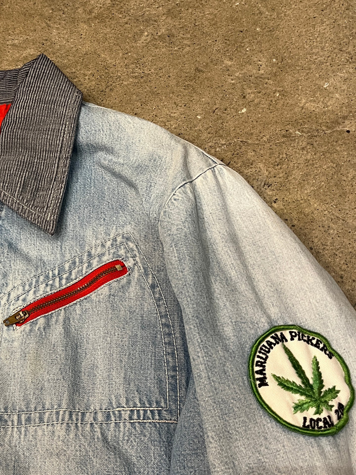 1970s "Wrangler" red lining ice blue denim jacket