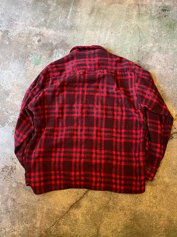 1960s red plaid board shirt