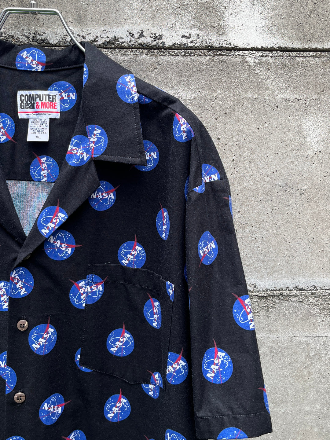 1990-00s USA made NASA all over print s/s shirt