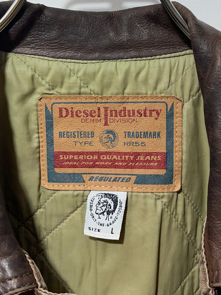 1990s "Diesel" chocolate brown denim jacket
