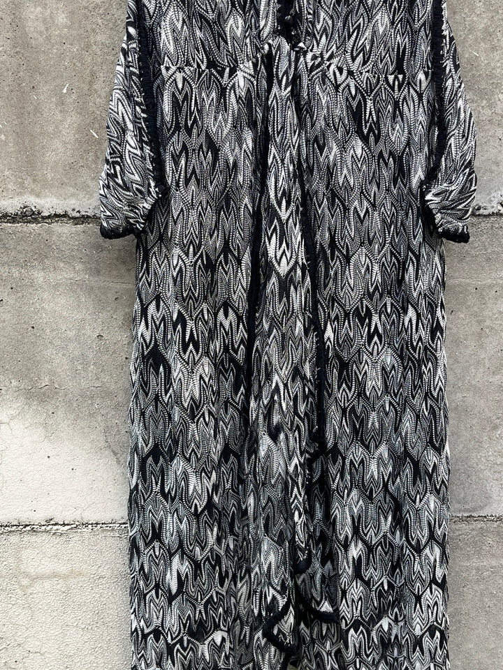 1990s ITALY made "MISSONI" monochrome flame stitch one-piece