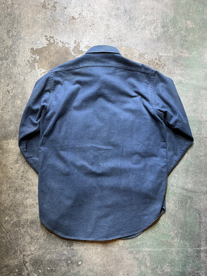 1980s USA made "Wool rich" fade blue chamois cloth shirt