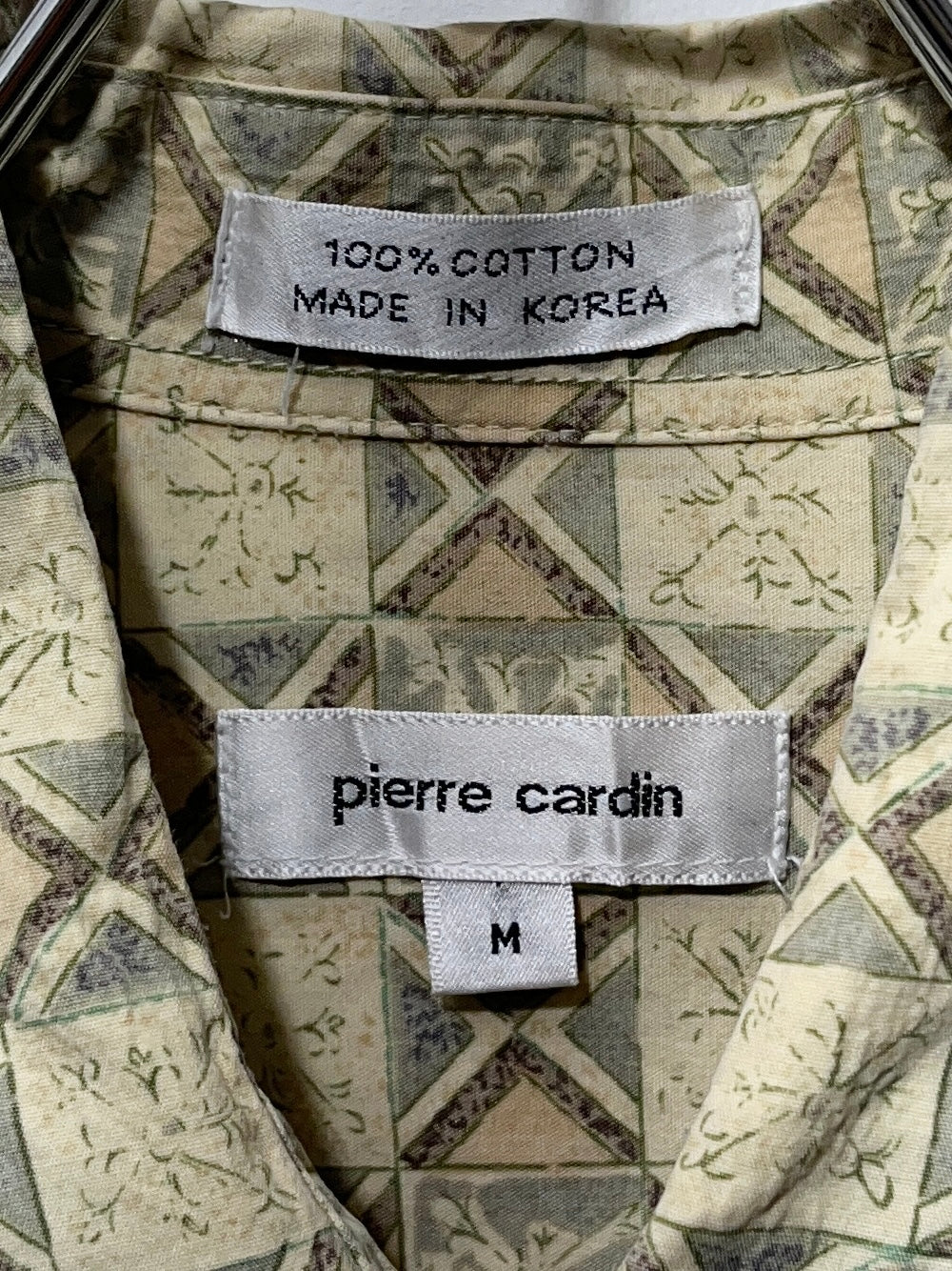 1990s "pierre cardin" geometric pattern s/s shirt