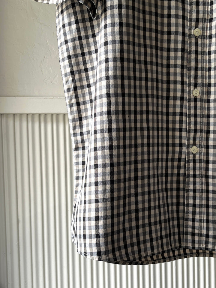 1990s "YVES SAINT LAURENT" gingham check s/s shirt