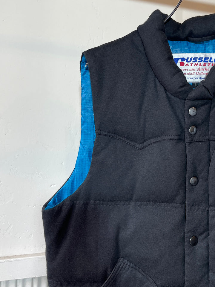 1990-00s "Russell Athletic" electric blue lining insulated vest