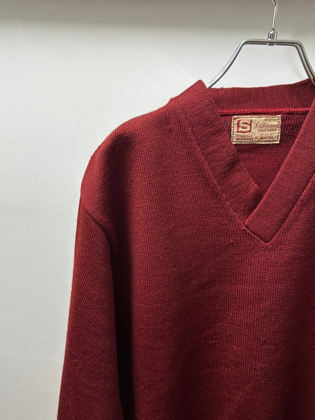 1930-40s vintage "Stanford University" burgundy lettered sweater