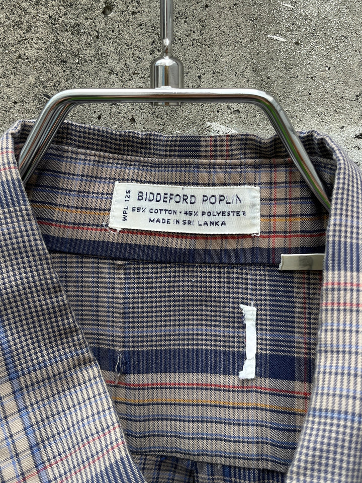 1980-90s gren checkered s/s B.D shirt