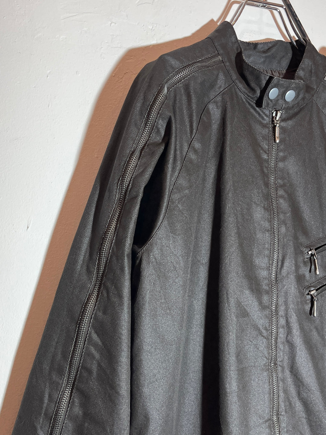 1990s "GUESS" rubber coating black riders jacket