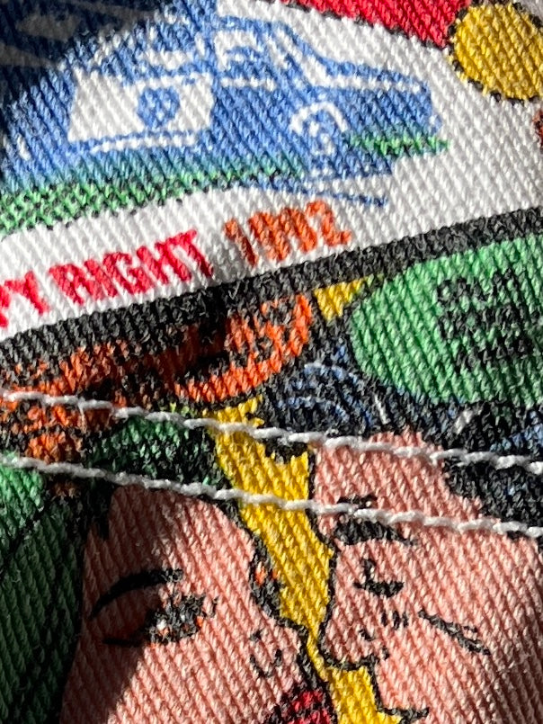 1980s "GET USED BY ELIY" pop art comic panel white denim jacket