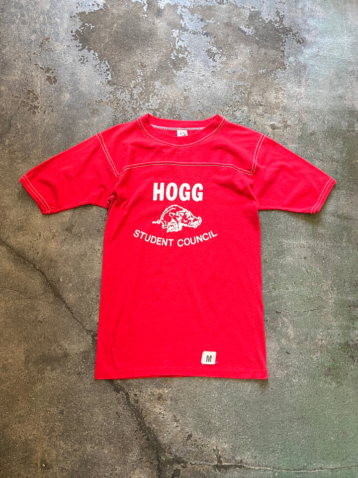 1970-80s USA made red football T-shirt