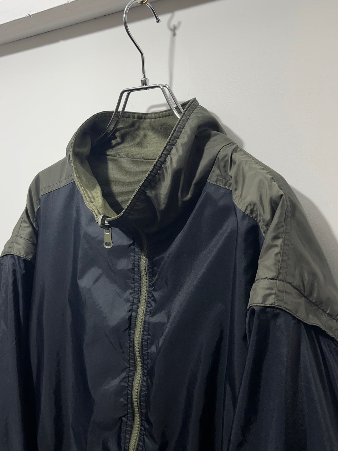 1990s olive × black reversible 3way track jacket