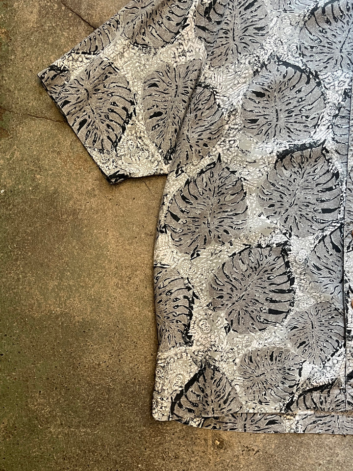 1990-00s "BUGLE BOY" all-over pattern s/s rayon shirt