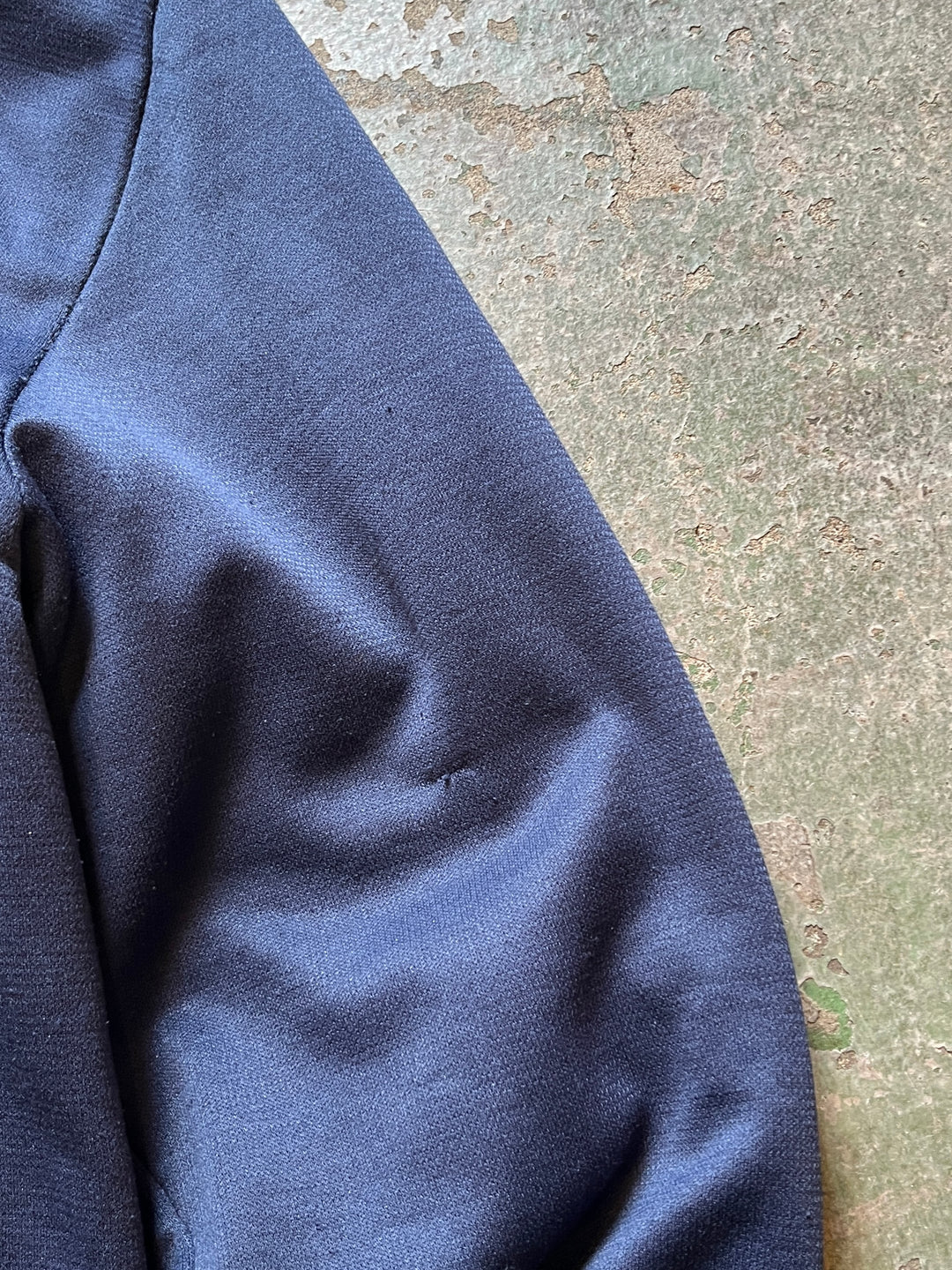 1980-90s navy double face zip sweat hoodie