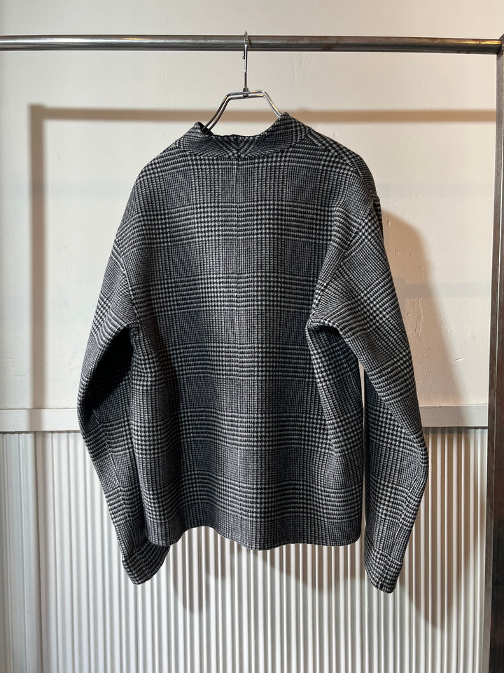 1990s "L.L.Bean" glen check collarless reversible jacket