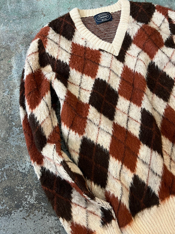 1970s "CAMPUS" argyle mohair knit