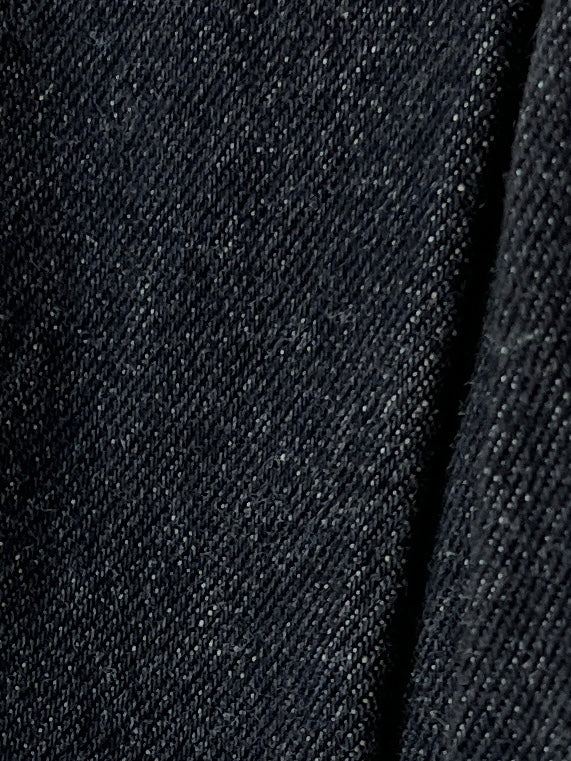 1990s black denim x leather hybrid design coat