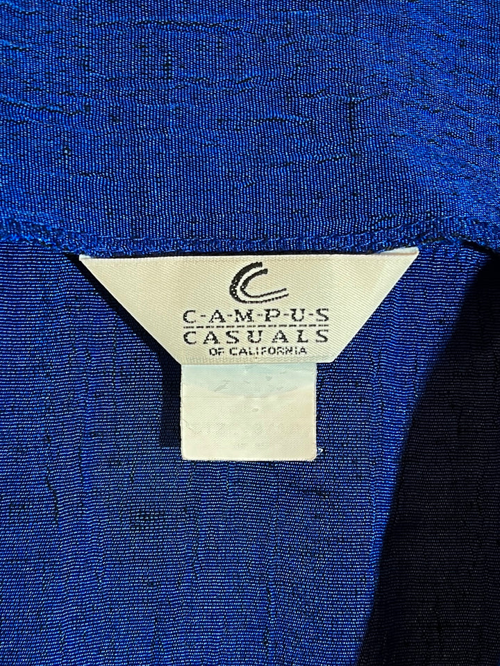 1980s deep blue wrinkled design light jacket