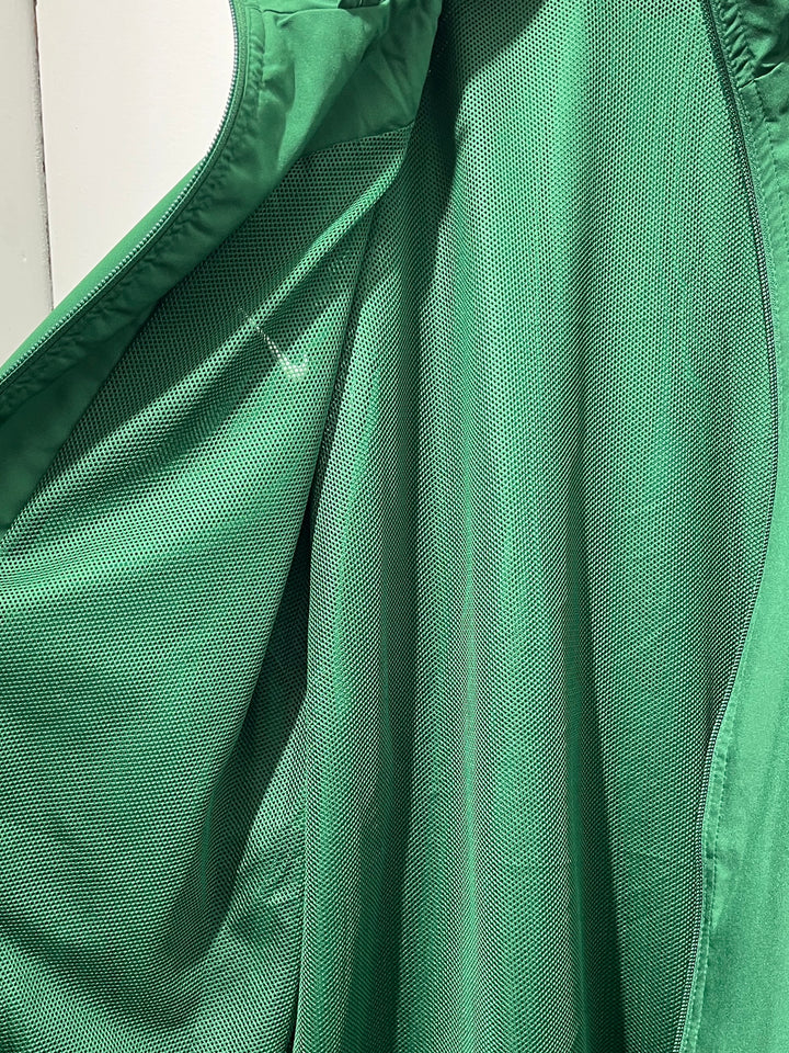 2000s "NIKE" green × white stitch training jacket