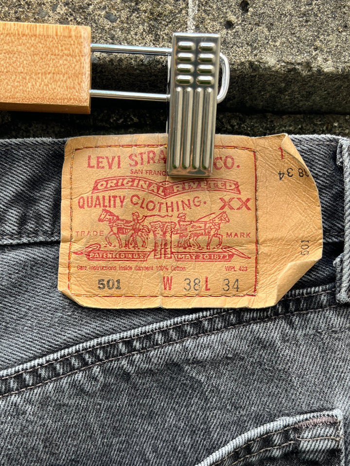 2000s "Levi's" 501 black denim pants 38×34