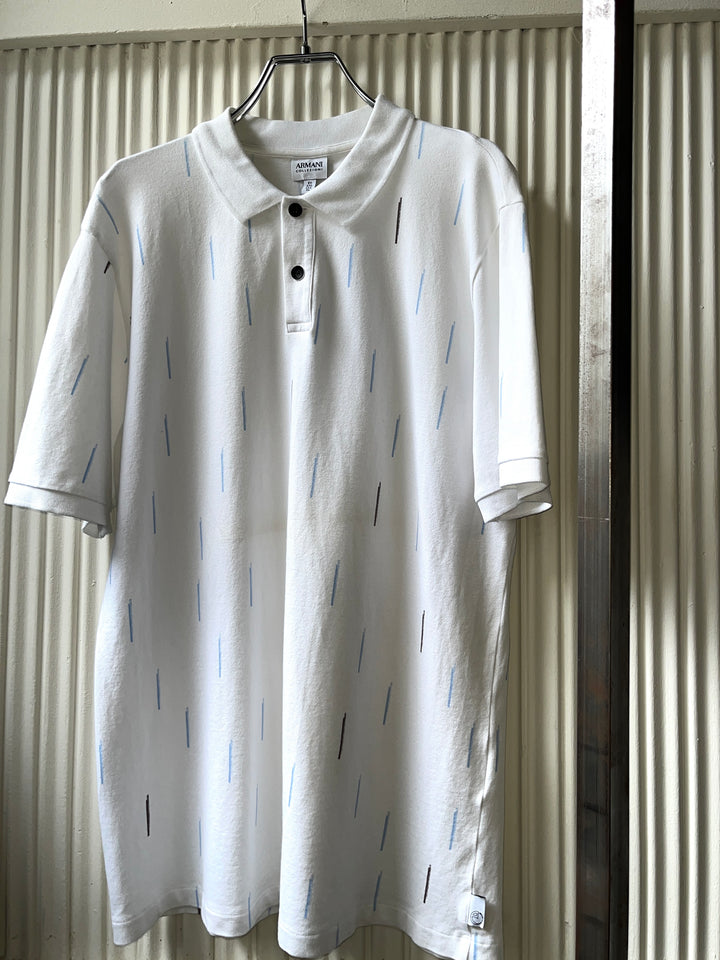2000s "ARMANI COLLEZIONI" abstract stripe s/s polo