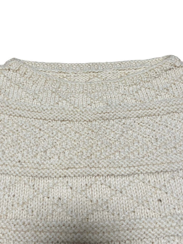 trinity stitch knitting boat neck aran knit