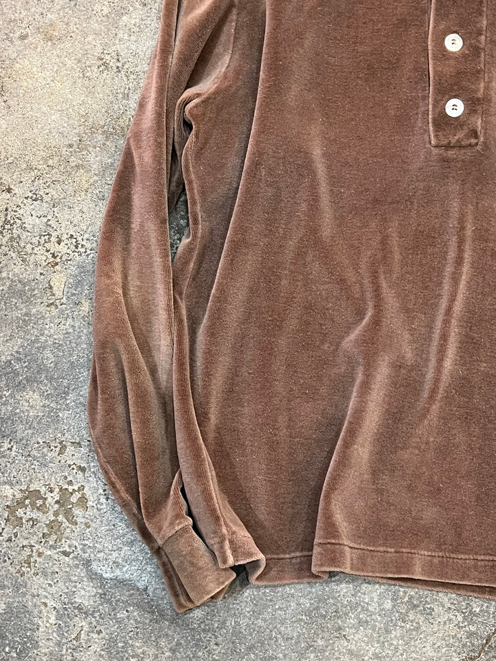 1960s "Penneys TOWNCRAFT" brown velour pullover tops