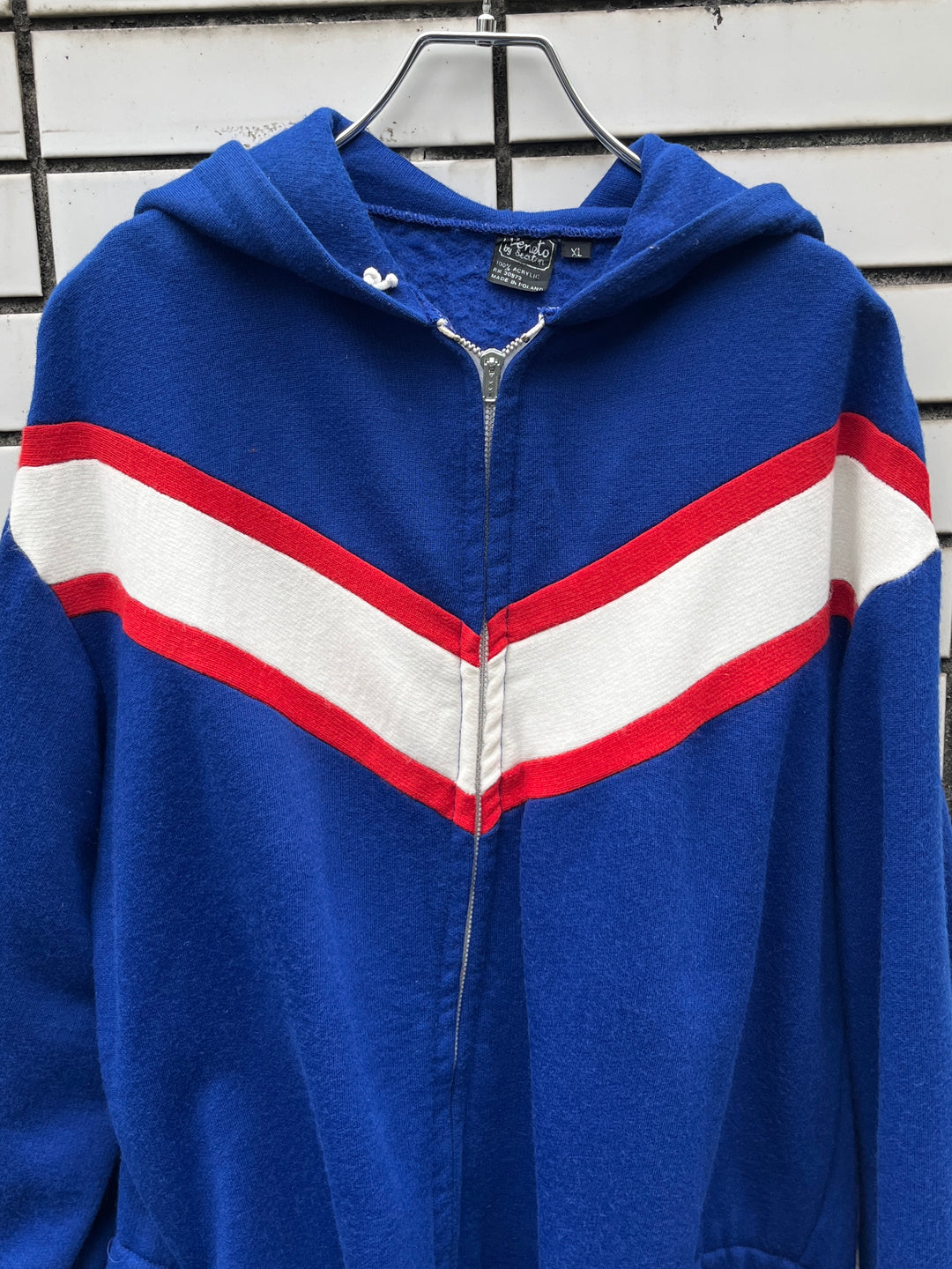 1960-70s POLAND made V-shape line zipup hoodie