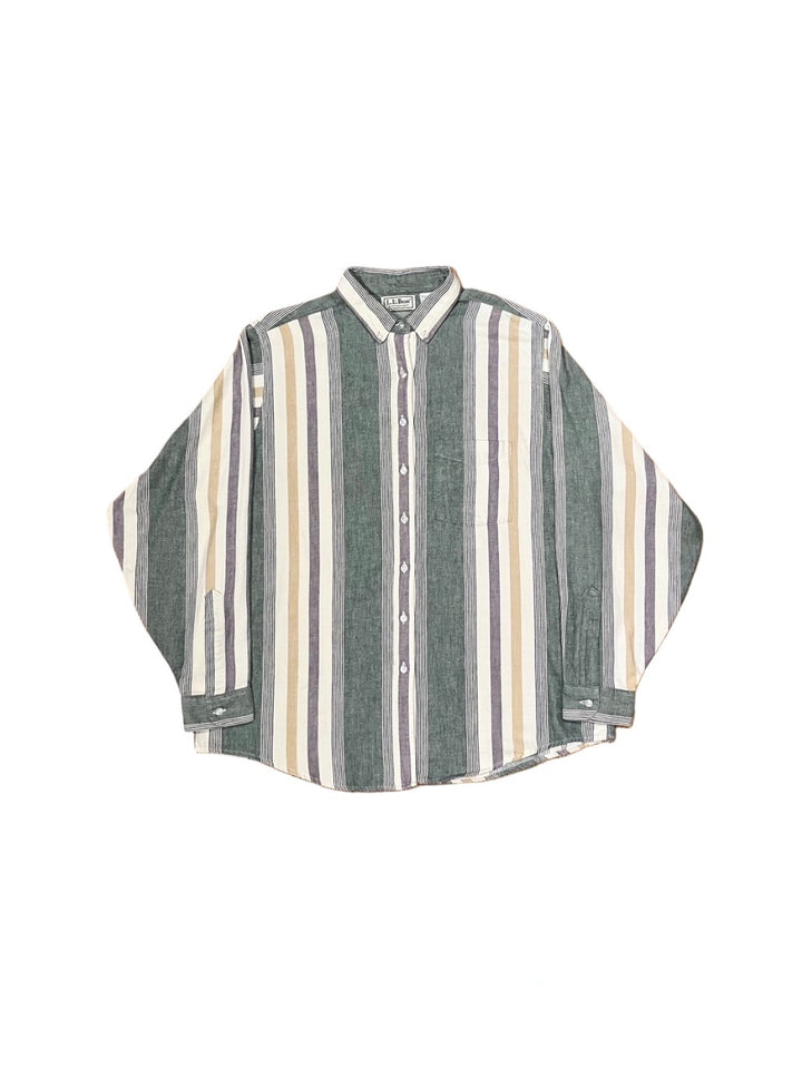 "L.L.Bean" stripe pattern B.D shirt