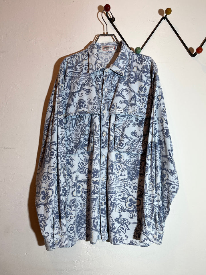 1980-90s USA made "GUESS" art pattern shirt