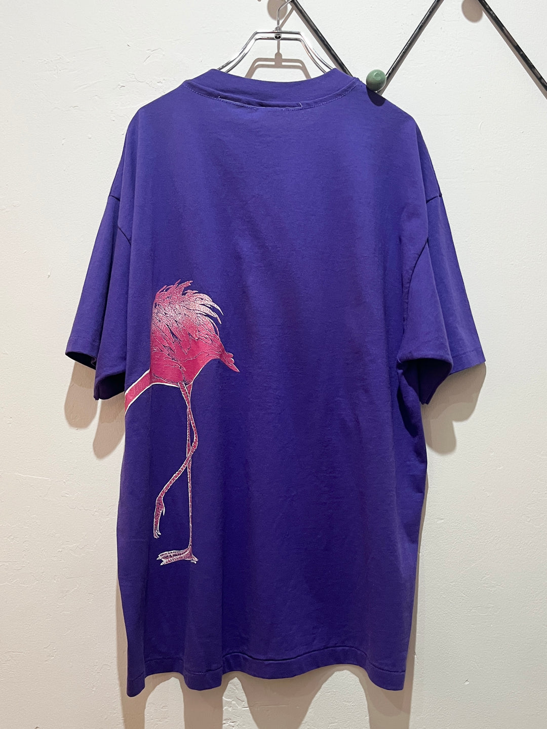 1980s flamingo both sides print T-shirt