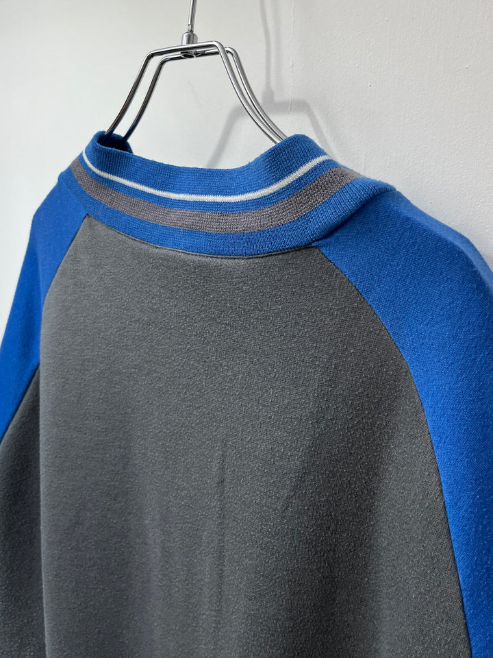 1990s "NIKE" cobalt blue × gray sweat track jacket