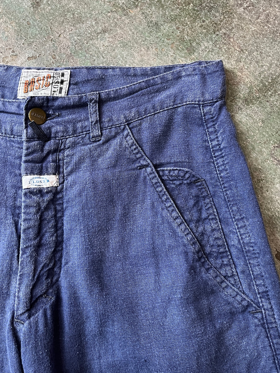 1980s "CLOSED" faded blue linen pants