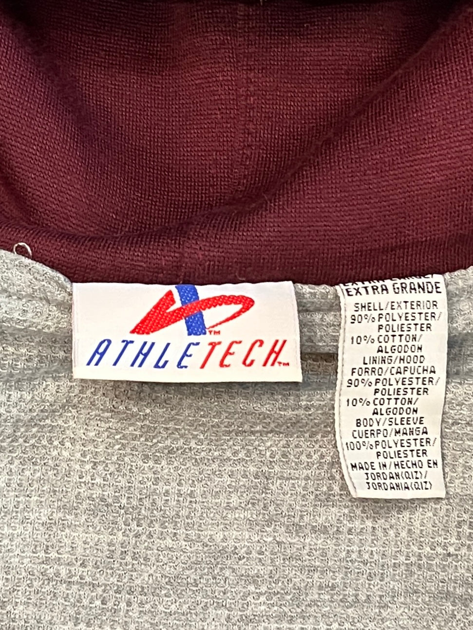 1990-00s burgundy double-face zip sweat hoodie