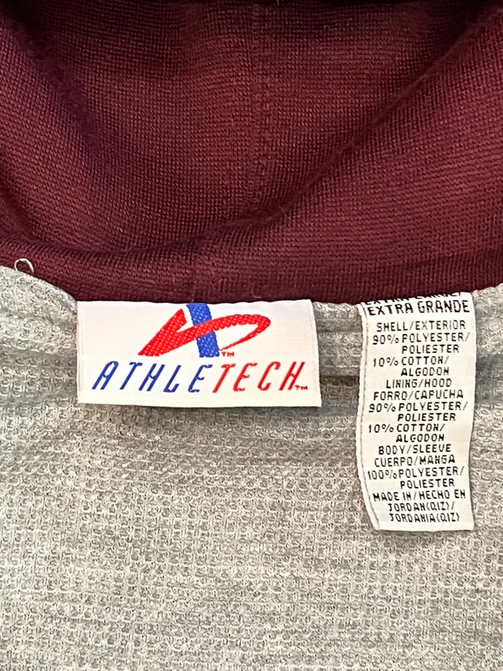 1990-00s burgundy double-face zip sweat hoodie