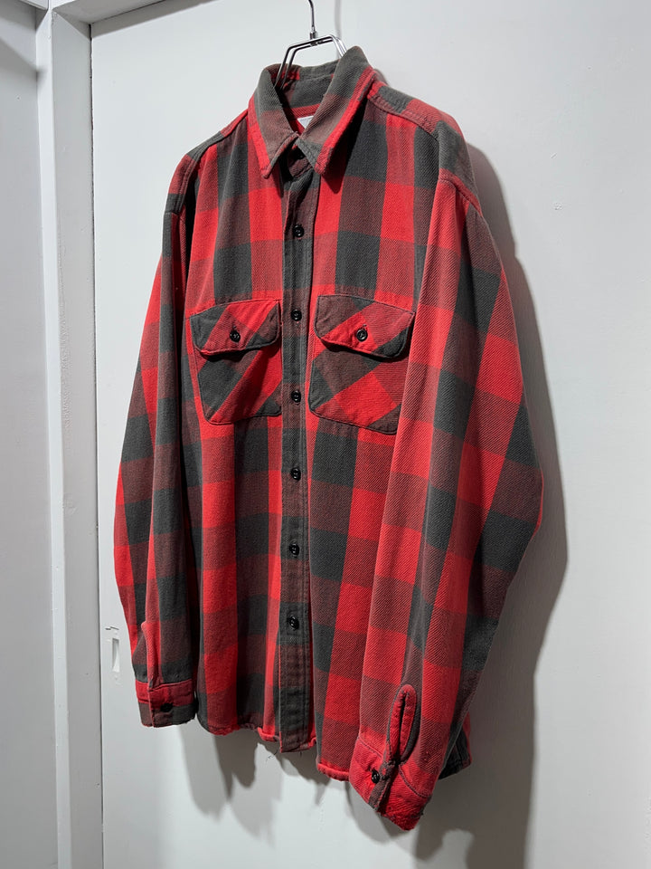 1980-90s USA made "FIVE BROTHER" buffalo checkered flannel shirt