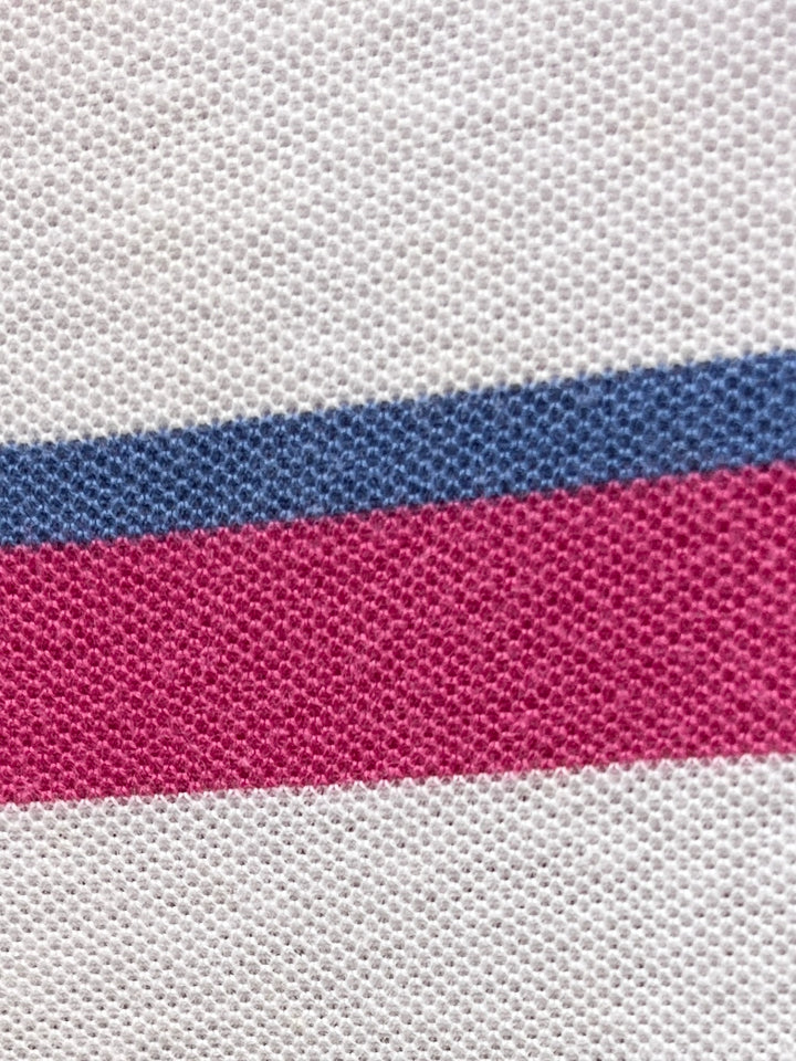 2000s "Ralph Lauren" pink × white × blue striped s/s polo