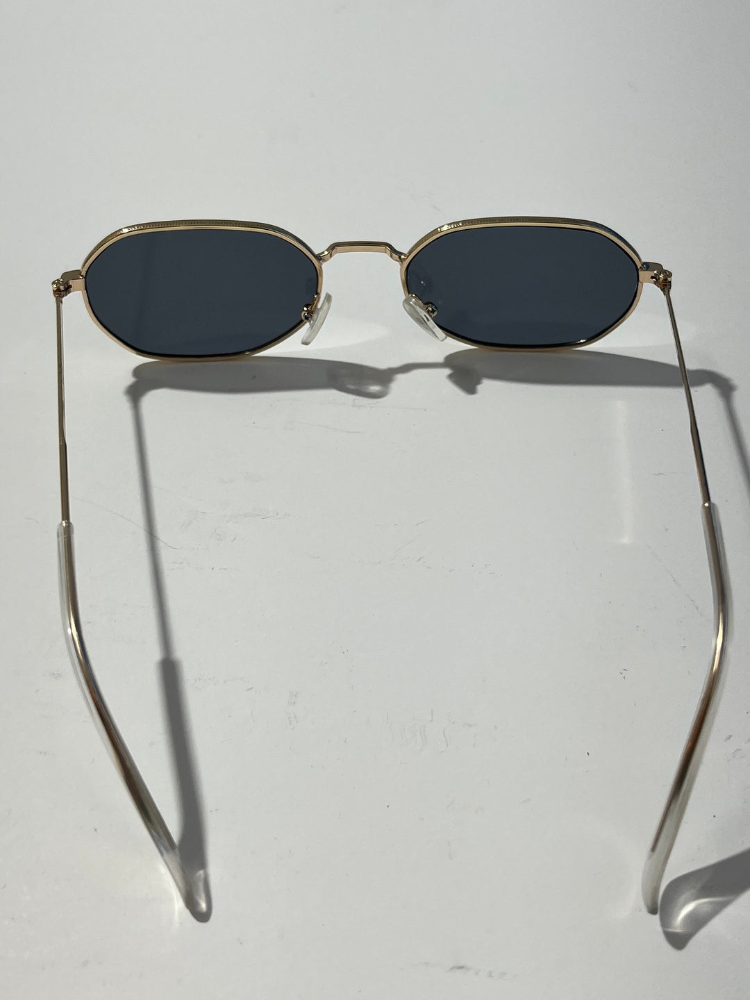 1990s dead stock octagon sunglasses gold × black