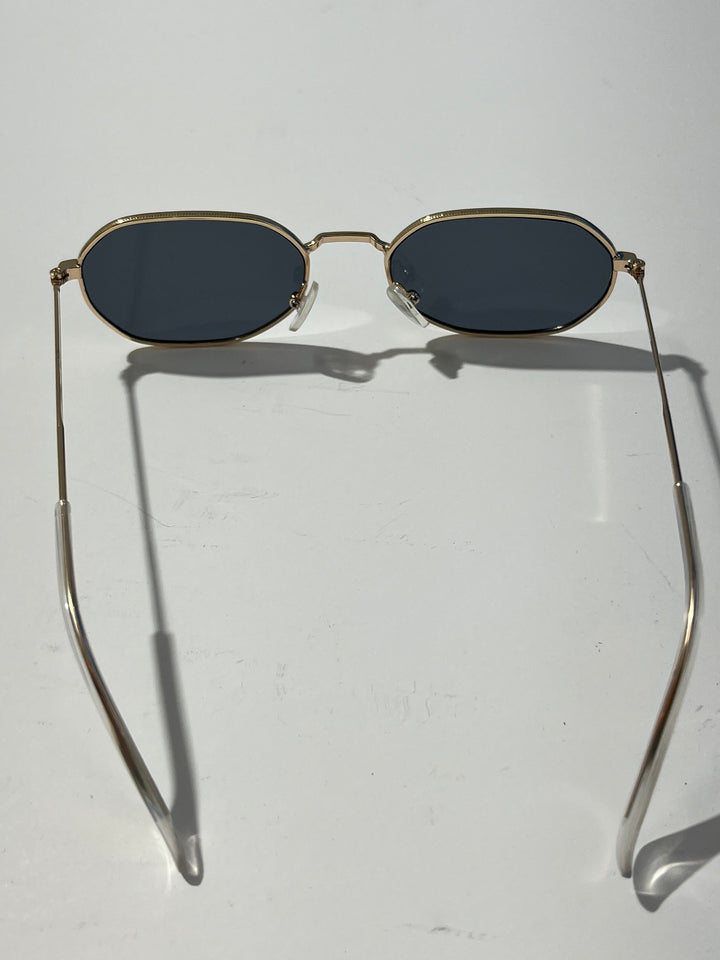 1990s dead stock octagon sunglasses gold × black