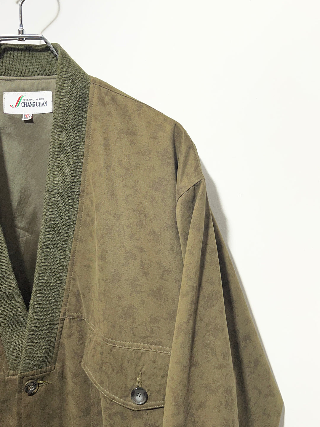 1980-90s olive cloud pattern design blouson