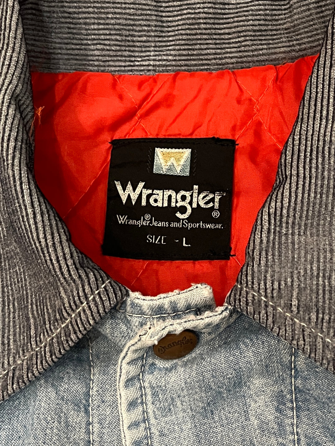 1970s "Wrangler" red lining ice blue denim jacket