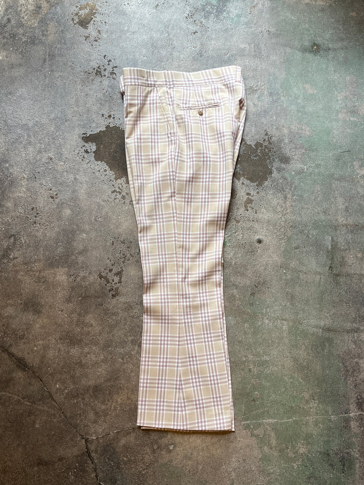 1970s checkered flare slacks