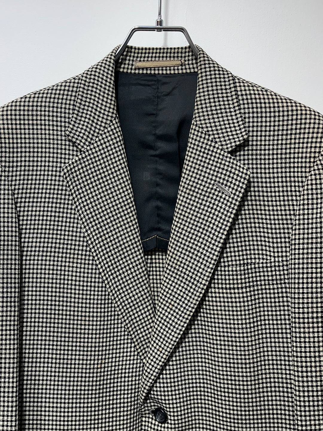 1980-90s micro checkered tailored jacket